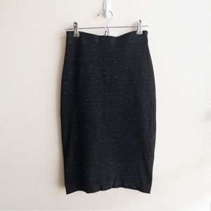 Wilfred heathered black stretch knee length pencil skirt